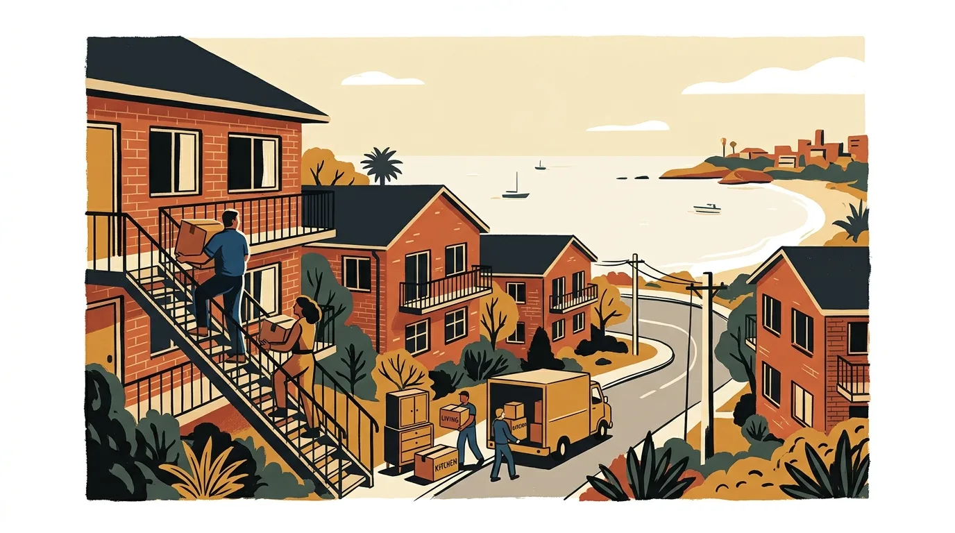 Editorial illustration of a move in Coogee, Sydney's Eastern Suburbs