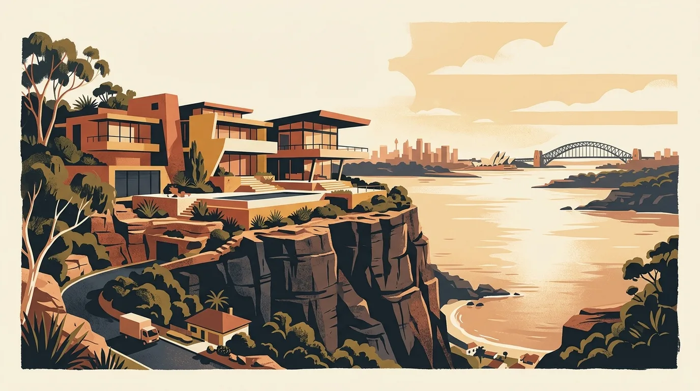Editorial illustration of a move in Vaucluse, Sydney's Eastern Suburbs