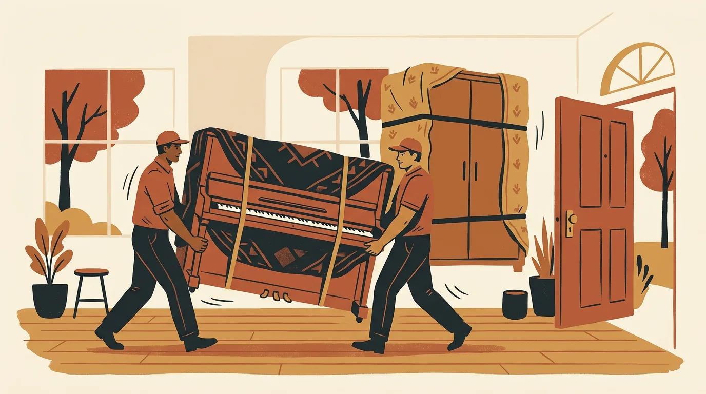 Editorial illustration of furniture removals in Sydney's Eastern Suburbs